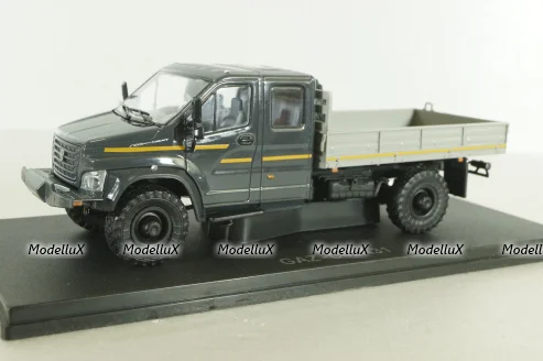 Газон NEXT C42А31 бортовой с тентом серый/бежевый Н235, Наш Автопром 1:43
