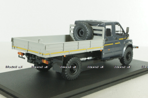 Газон NEXT C42А31 бортовой с тентом серый/бежевый Н235, Наш Автопром 1:43