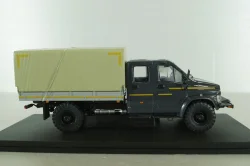 Газон NEXT C42А31 бортовой с тентом серый/бежевый Н235, Наш Автопром 1:43
