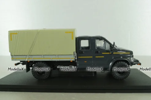 Газон NEXT C42А31 бортовой с тентом серый/бежевый Н235, Наш Автопром 1:43