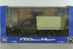 Газон NEXT C42А31 бортовой с тентом серый/бежевый Н235, Наш Автопром 1:43