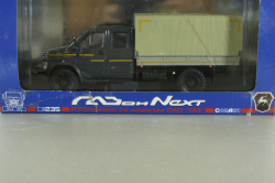 Газон NEXT C42А31 бортовой с тентом серый/бежевый Н235, Наш Автопром 1:43