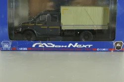 Газон NEXT C42А31 бортовой с тентом серый/бежевый Н235, Наш Автопром 1:43