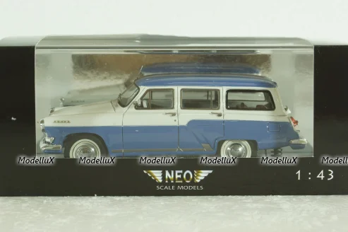 Газ-М22  Волга 1960, бело/синяя, 43805, NEO 1:43 