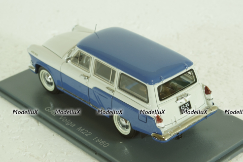 Газ-М22  Волга 1960, бело/синяя, 43805, NEO 1:43 