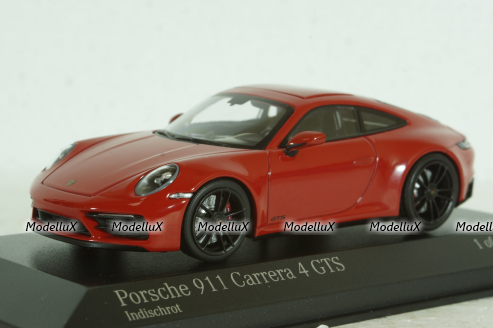 Porsche 911 (992) Сarrera  4 GTS 2019 Red, 410063000, Minichamps 1:43