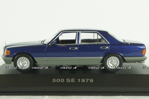 Mercedes 500SE W126 S-Klasse(1979), dark blue, IXO 1:43