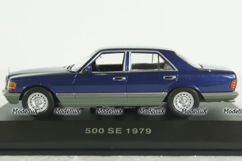 Mercedes 500SE W126 S-Klasse(1979), dark blue, IXO 1:43