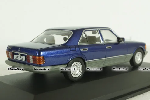 Mercedes 500SE W126 S-Klasse(1979), dark blue, IXO 1:43