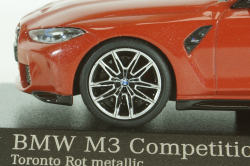 BMW M3 (G80) 2020, red metallic, 410020205, Minichamps 1:43 