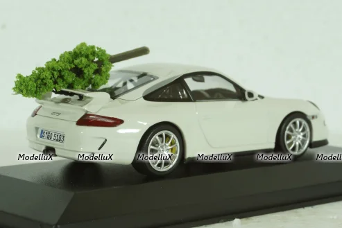 Porsche 911 GT3 (997), 2006, white, with Christmas Tree, 400065405, Minichamps 1:43