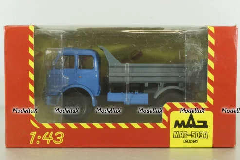 Маз-503А, самосвал, 1975 синий/серый, Н958, Наш Автопром 1:43