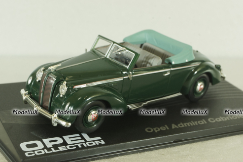 Opel Admiral Cabriolet Glaser 1938, green, OPC066, Opel Collection #66 1:43 с журналом, запечатанный!