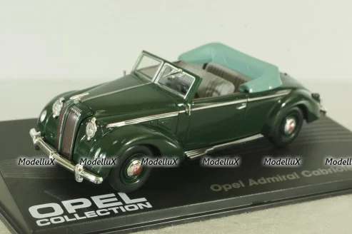 Opel Admiral Cabriolet Glaser 1938, green, OPC066, Opel Collection #66 1:43 с журналом, запечатанный!