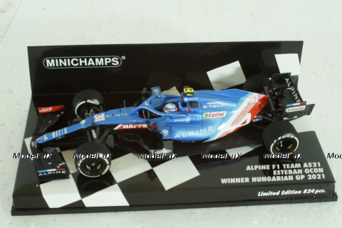 Alpine F1 Team A521, Esteban Ocon, Winner Hungarian GP 2021, 417211231, Minichamps 1:43