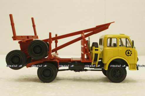 Маз-509, лесовоз, желтый/красный, Н713, Наш Автопром 1:43