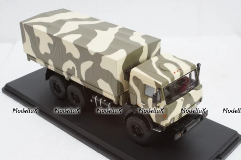 Камаз-53501 Мустанг 6х6 бортовой с тентом 2003, камуфляж, SSM1303, SSM 1:43