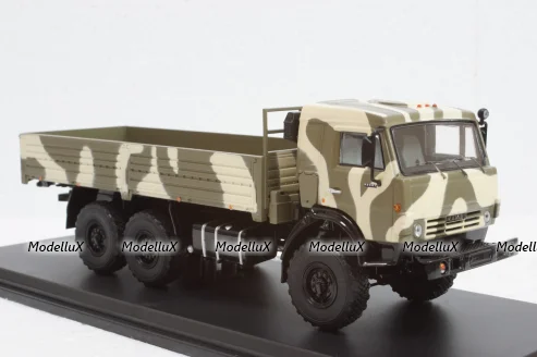 Камаз-53501 Мустанг 6х6 бортовой с тентом 2003, камуфляж, SSM1303, SSM 1:43