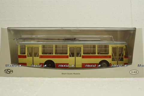 Skoda-14TR троллейбус красно-бежевый, SSM4042, SSM 1:43