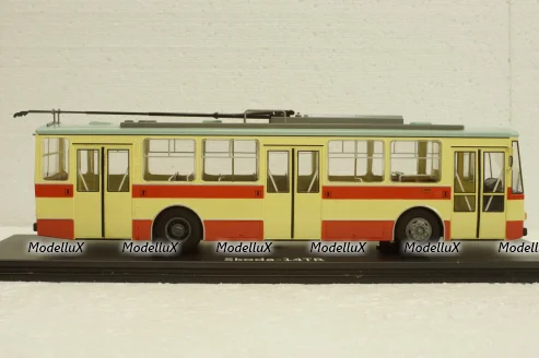 Skoda-14TR троллейбус красно-бежевый, SSM4042, SSM 1:43