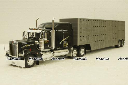 Kenworth W900 with semi-trailer McDonald And Sons, 1990, black/grey,  American trucks, France №59, Altaya 1:43
