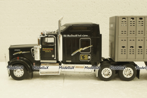 Kenworth W900 with semi-trailer McDonald And Sons, 1990, black/grey,  American trucks, France №59, Altaya 1:43