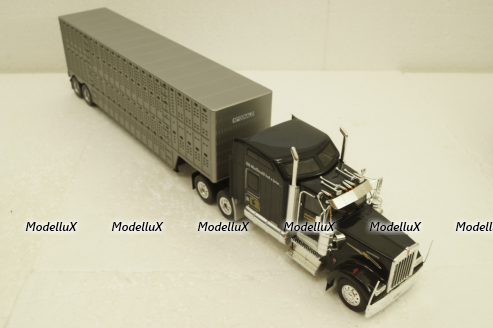 Kenworth W900 with semi-trailer McDonald And Sons, 1990, black/grey,  American trucks, France №59, Altaya 1:43
