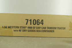 Western Star 4900 SF day cab with 40' dry goods sea container, red/white, 71064, Diecast Masters 1:50