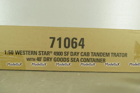 Western Star 4900 SF day cab with 40' dry goods sea container, red/white, 71064, Diecast Masters 1:50