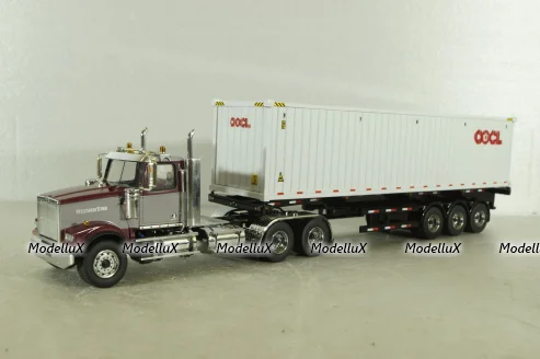 Western Star 4900 SF day cab with 40' dry goods sea container, red/white, 71064, Diecast Masters 1:50