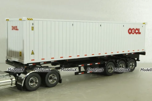 Western Star 4900 SF day cab with 40' dry goods sea container, red/white, 71064, Diecast Masters 1:50