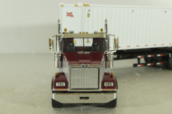 Western Star 4900 SF day cab with 40' dry goods sea container, red/white, 71064, Diecast Masters 1:50