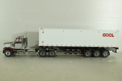 Western Star 4900 SF day cab with 40' dry goods sea container, red/white, 71064, Diecast Masters 1:50