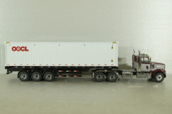 Western Star 4900 SF day cab with 40' dry goods sea container, red/white, 71064, Diecast Masters 1:50