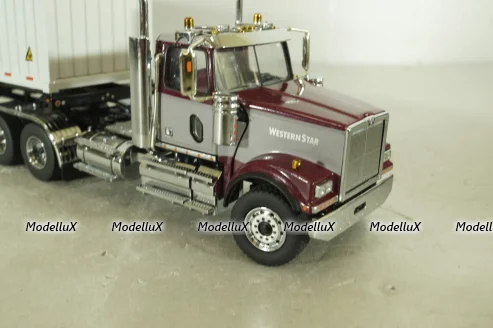 Western Star 4900 SF day cab with 40' dry goods sea container, red/white, 71064, Diecast Masters 1:50