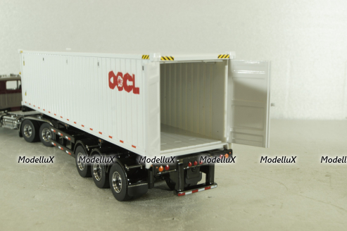 Western Star 4900 SF day cab with 40' dry goods sea container, red/white, 71064, Diecast Masters 1:50