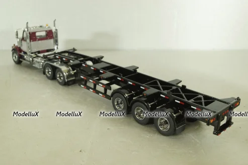 Western Star 4900 SF day cab with 40' dry goods sea container, red/white, 71064, Diecast Masters 1:50