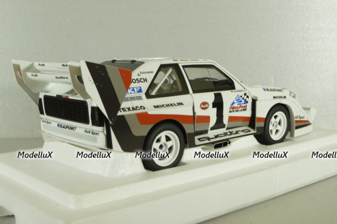 Audi Quattro S1, Pikes Peak Winner 1987 #1, W.Röhrl, white, 88700, Autoart 1:18