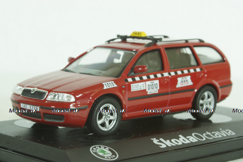 Skoda Octavia Taxi Praha, red, 143ABX005XDB, Abrex 1:43