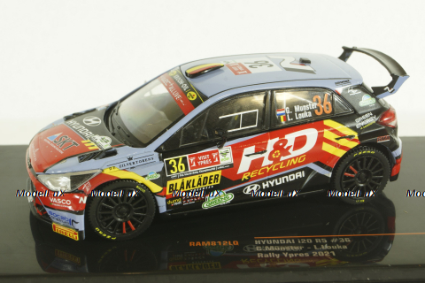 Hyundai i20 N Rally 2, #36, Rally Ypres, G.Munster/L.Louka, 2021, RAM812,  IXO 1:43