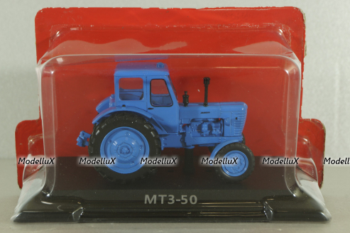 МТЗ-50 трактор 1962, синий, ТРАКТОРЫ история,люди,машины (Hachette) №1 1:43