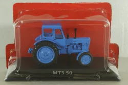 МТЗ-50 трактор 1962, синий, ТРАКТОРЫ история,люди,машины (Hachette) №1 1:43