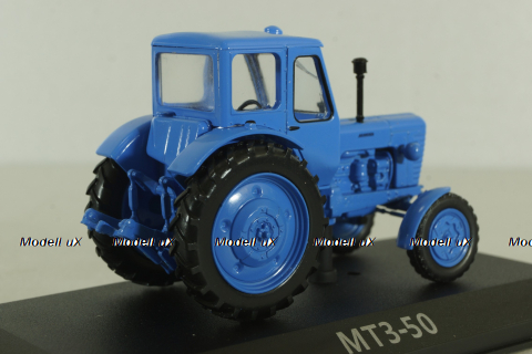 МТЗ-50 трактор 1962, синий, ТРАКТОРЫ история,люди,машины (Hachette) №1 1:43