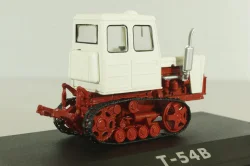 Т-54В трактор 1967, бело/красн, ТРАКТОРЫ история,люди,машины (Hachette) №16 1:43