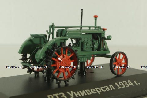 ВТЗ "Универсал" трактор 1934, зеленый, ТРАКТОРЫ история,люди,машины (Hachette) №4 1:43 Вариант 2 