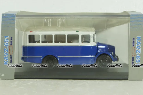 Кавз-651, бело/синий, 03001E, Classicbus 1:43