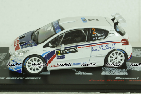 Peugeot 208 T16 #2, Rally Akropolis 2014, Craig Breen/Scott Martin, Vencedores de Rally #17, Altaya 1:43 ( Чешская Серия) с журналом!