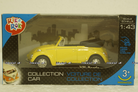 Volkswagen Beeatle cabriolet yellow, Rik&Rok (Cararama) 1:43
