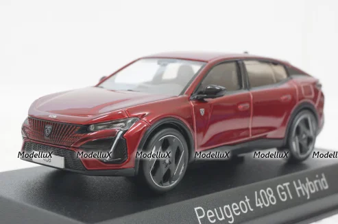 Peugeot 408 GT Hybrid 2023, red, 474811, Norev 1:43