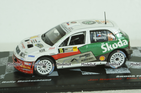 Skoda Fabia WRC #15, ADAC Rally Deutschland 2007, J.Kopecky/F.Schovanek, Vencedores de Rally , Altaya 1:43